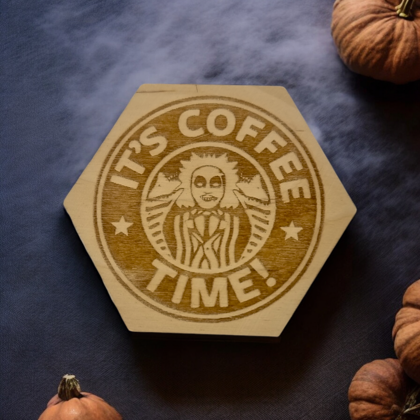 Beetle Juice Coasters - Halloween Kitchen Decor - Personalized Halloween Decor