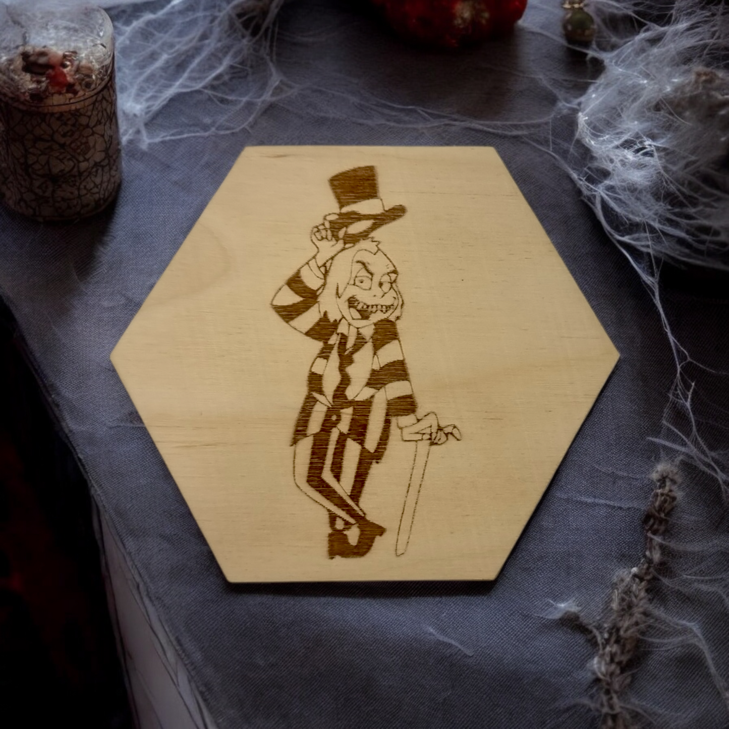 Beetle Juice Coasters - Halloween Kitchen Decor - Personalized Halloween Decor