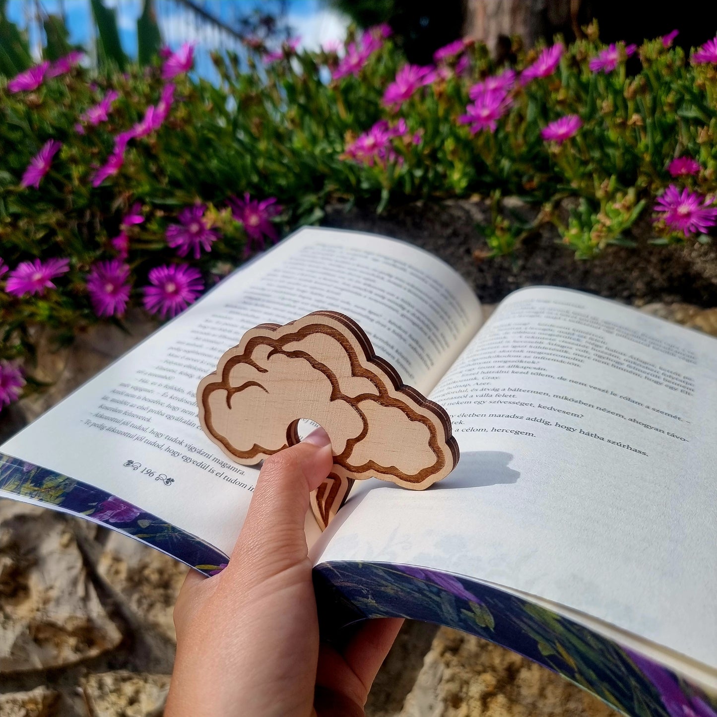 Personalized Storm Page Holder & Custom Wooden Bookmark Set