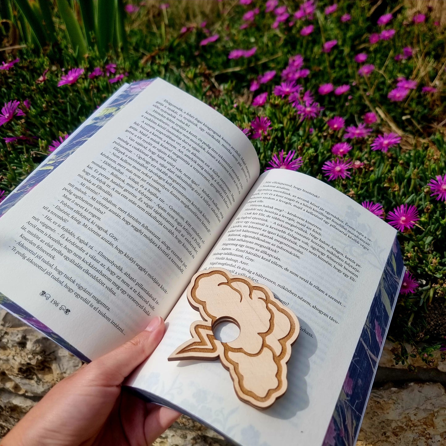 Personalized Storm Page Holder & Custom Wooden Bookmark Set