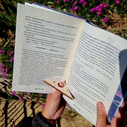 Personalized Triangle Page Holder & Custom Wooden Bookmark Set
