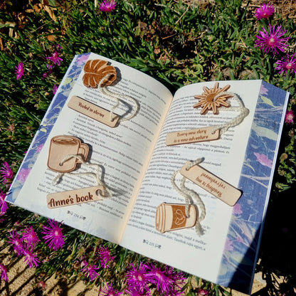 Personalized Bee Page Holder & Custom Wooden Bookmark Set