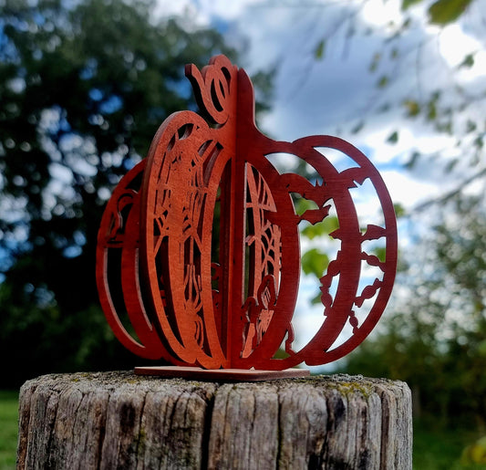 3D Wooden Pumpkin Halloween Decor
