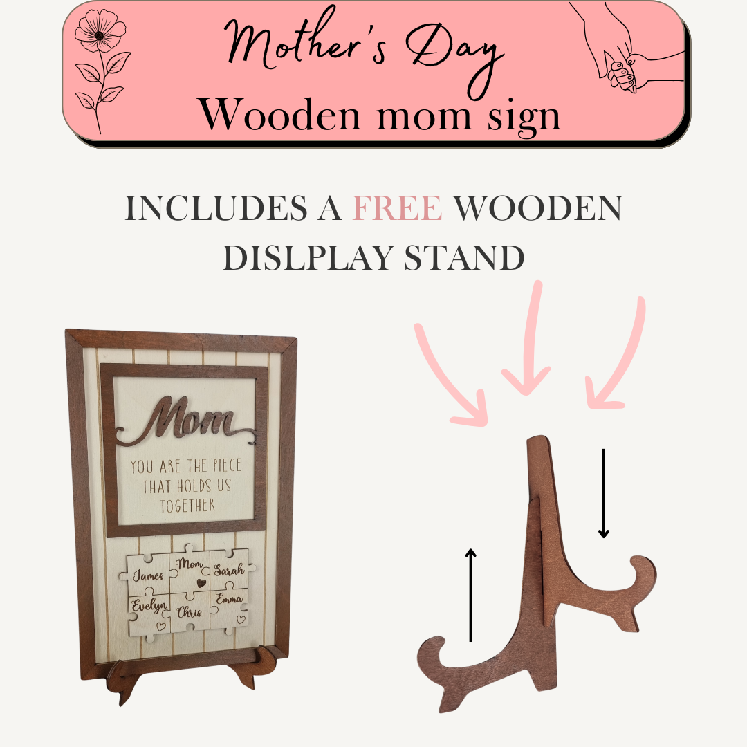 Personalized Mom Gift 'You are the piece that holds us together' - Puzzle with names
