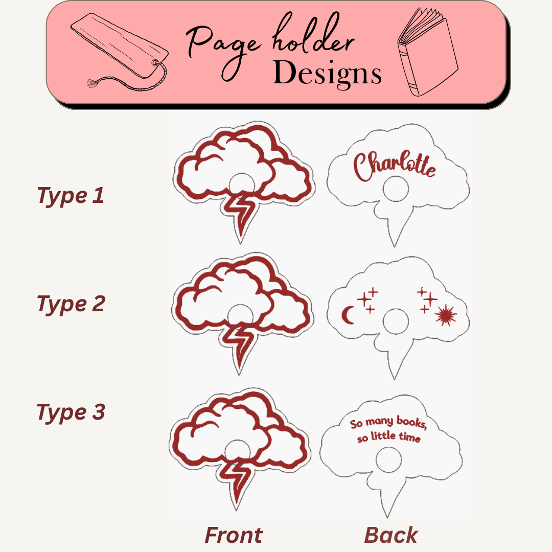 Personalized Storm Page Holder & Custom Wooden Bookmark Set