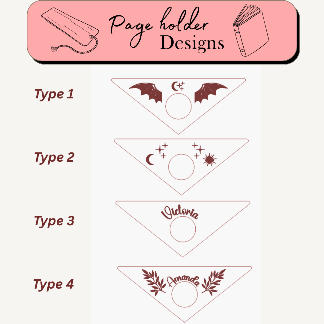 Personalized Triangle Page Holder & Custom Wooden Bookmark Set