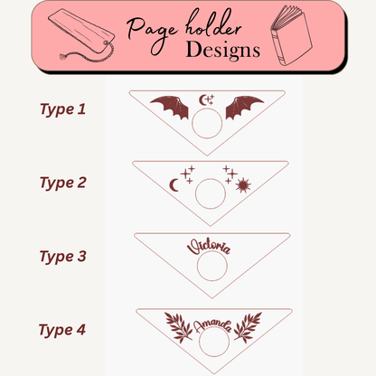 Personalized Triangle Page Holder & Custom Wooden Bookmark Set
