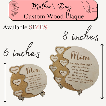 Custom Mother's Day Wooden Plaque