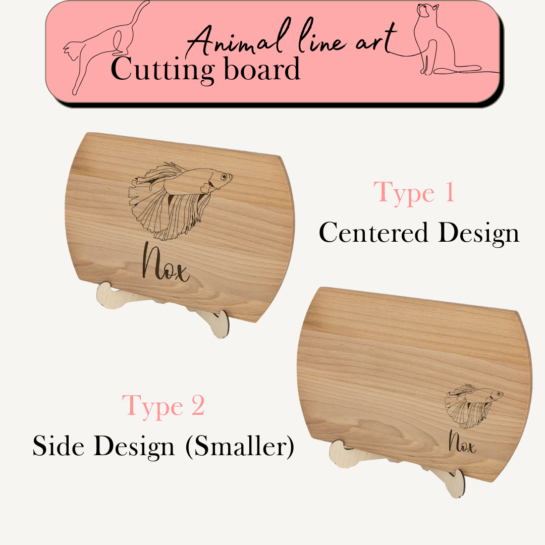 Line Art Animal Cutting Board