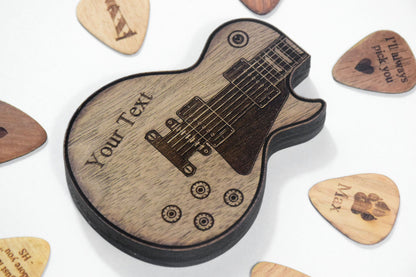 Personalized Guitar Pick Holder - 6 Styles - 8 Wood Types