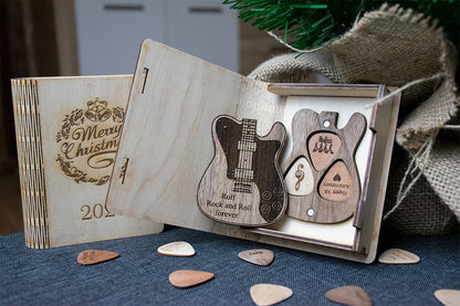 Personalized Guitar Pick Holder - 6 Styles - 8 Wood Types