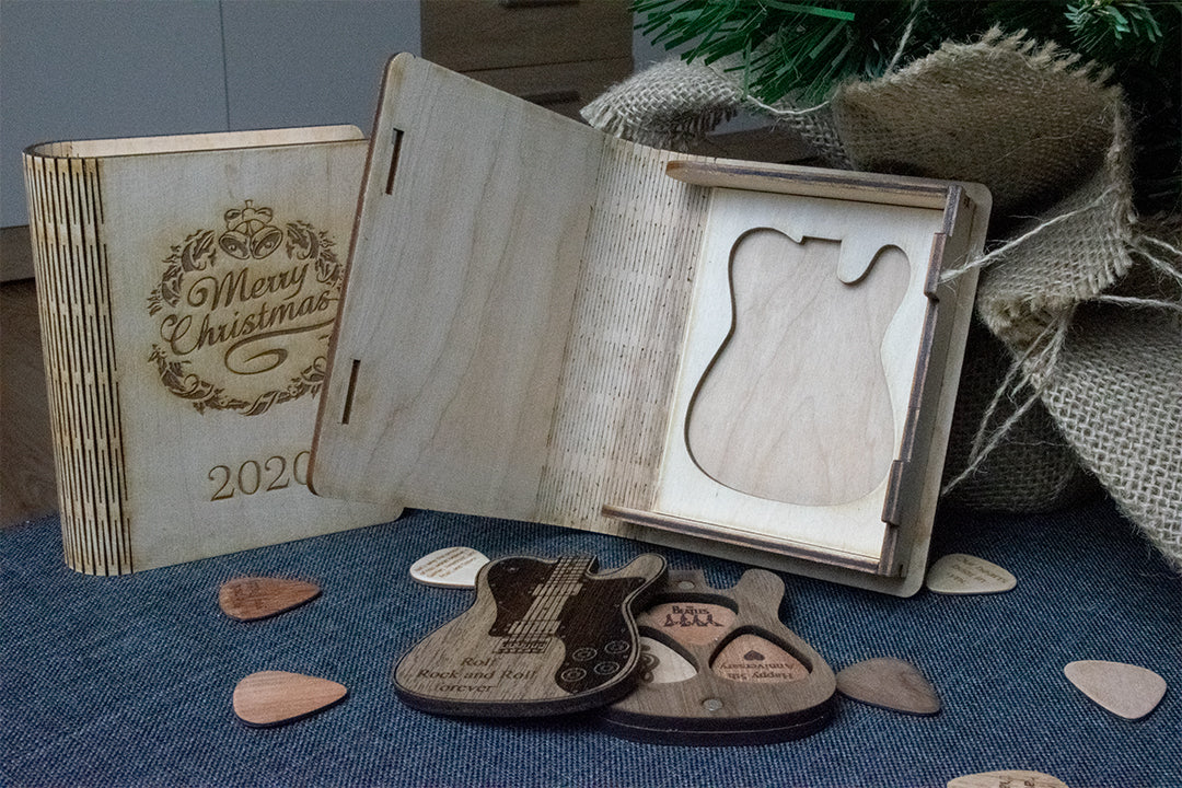 Personalized Guitar Pick Holder - 6 Styles - 8 Wood Types