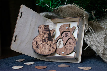 Personalized Guitar Pick Holder - 6 Styles - 8 Wood Types