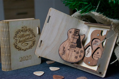 Personalized Guitar Pick Holder - 6 Styles - 8 Wood Types