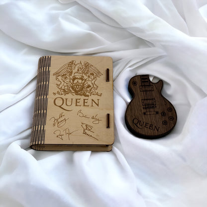 Queen guitar pick holder with picks & Gift Box