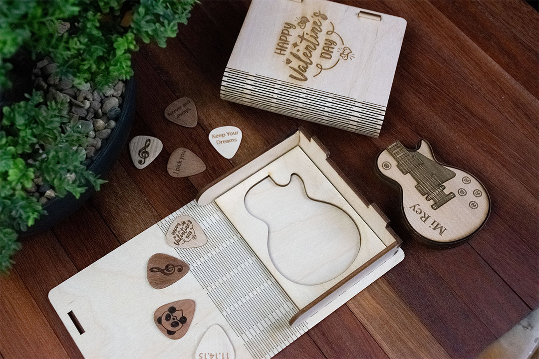 Personalized Guitar Pick Holder - 6 Styles - 8 Wood Types