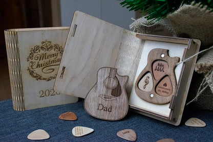 Personalized Guitar Pick Holder - 6 Styles - 8 Wood Types