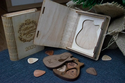 Personalized Guitar Pick Holder - 6 Styles - 8 Wood Types