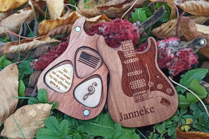 Personalized Guitar Pick Holder - 6 Styles - 8 Wood Types