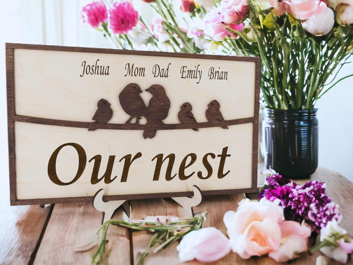 Personalized Bird Frame with Family Member's Name