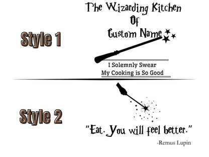Personalized Wizard Cutting Board – Custom Engraved Quote “Eat You Will Feel Better” Magic Kitchen Gift