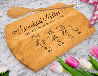 Family Portrait Cutting Board