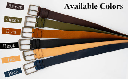 Custom Engraved Men's Leather Belt – Personalized Elegance in 6 Colors