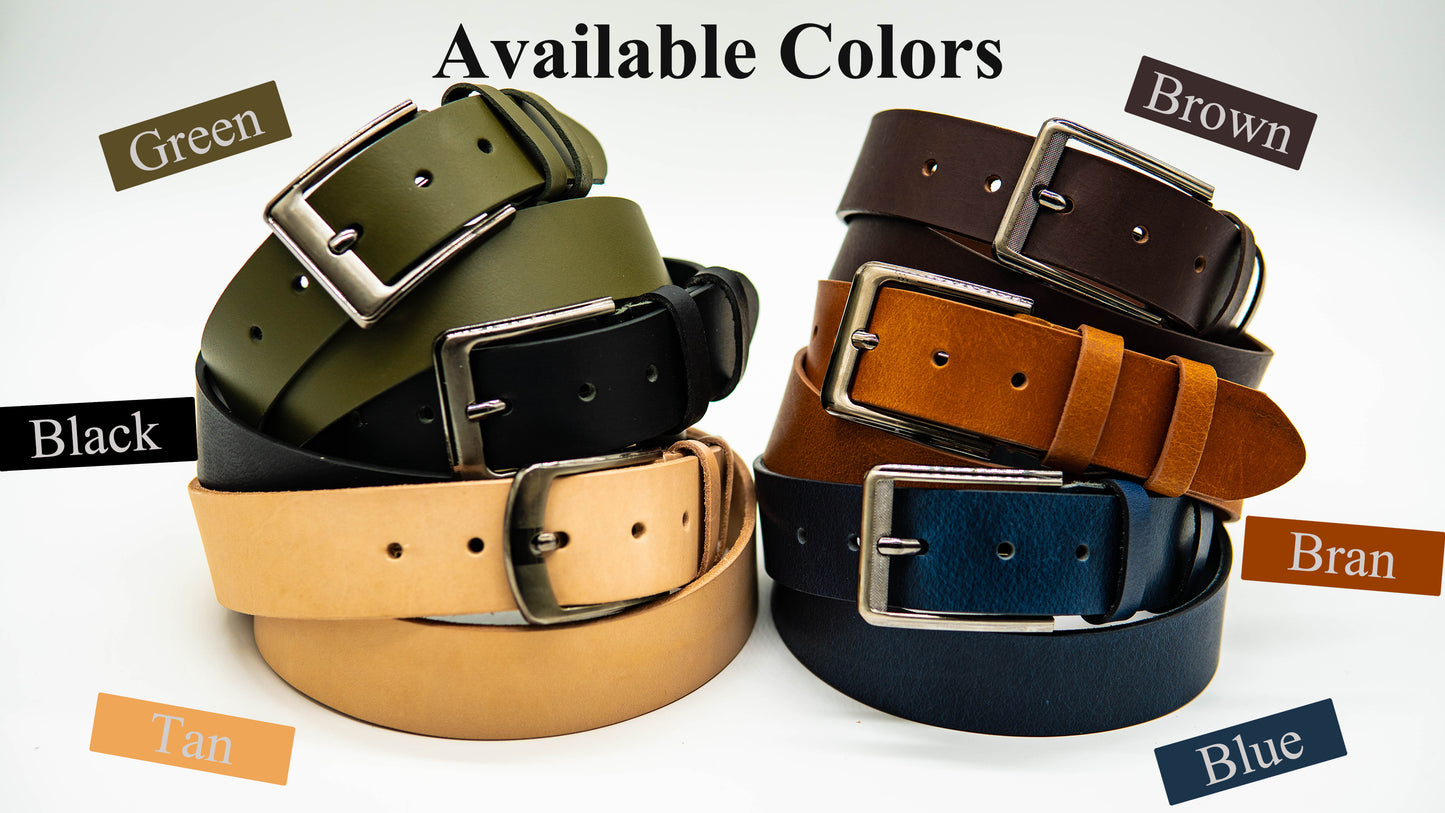 Custom Engraved Men's Leather Belt – Personalized Elegance in 6 Colors