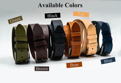 Custom Engraved Men's Leather Belt – Personalized Elegance in 6 Colors