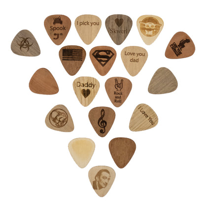 Personalized Guitar Pick Holder - 6 Styles - 8 Wood Types