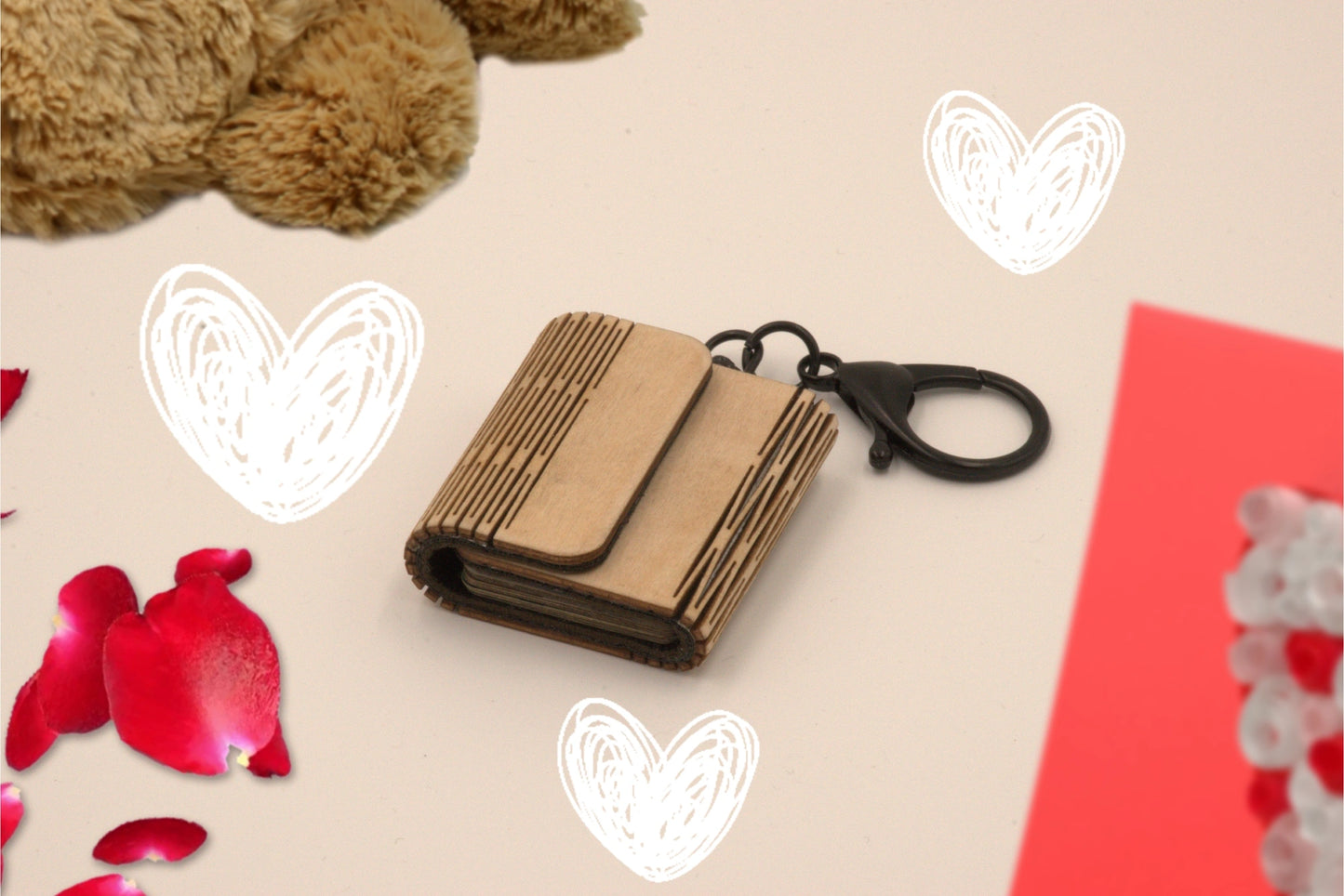 Captivating Wooden Mini Photo Album Keychain – Treasure 36 Memories On-the-Go!