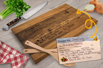 Handwritten Recipe Cutting Board - Personalized Family Heirloom