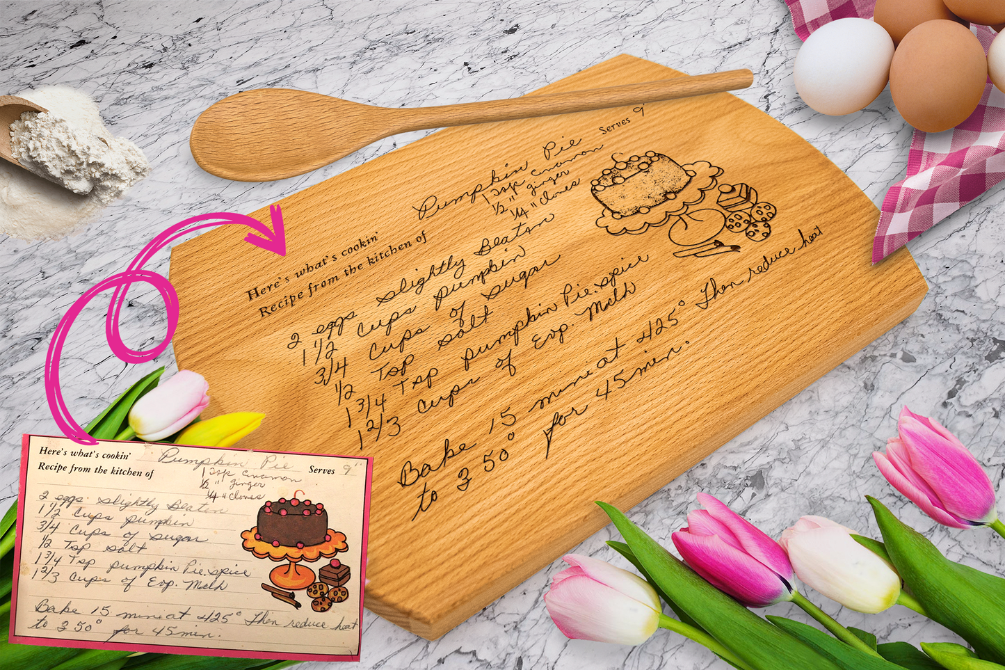 Handwritten Recipe Cutting Board – Robest's - Main Image