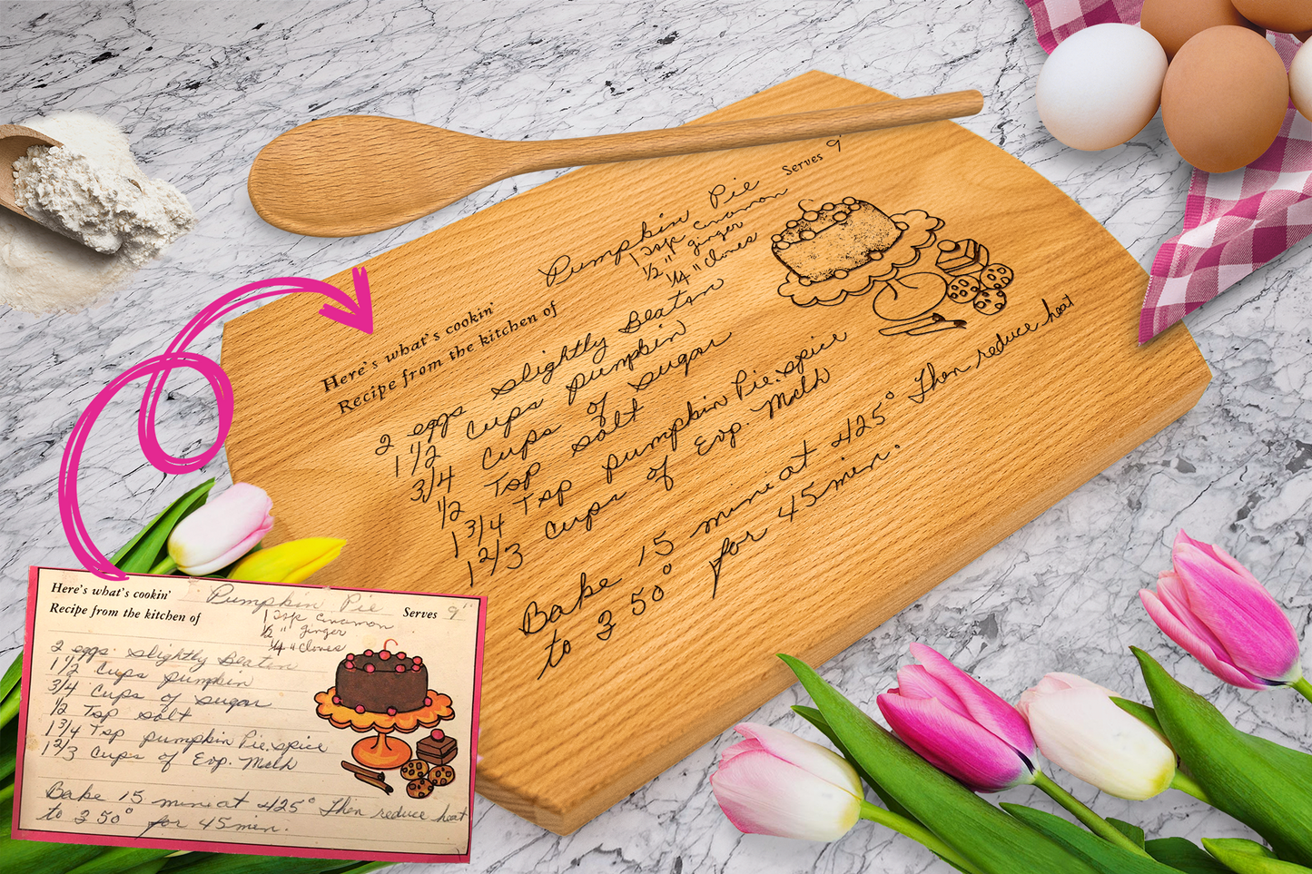 Handwritten Recipe Cutting Board - Personalized Family Heirloom