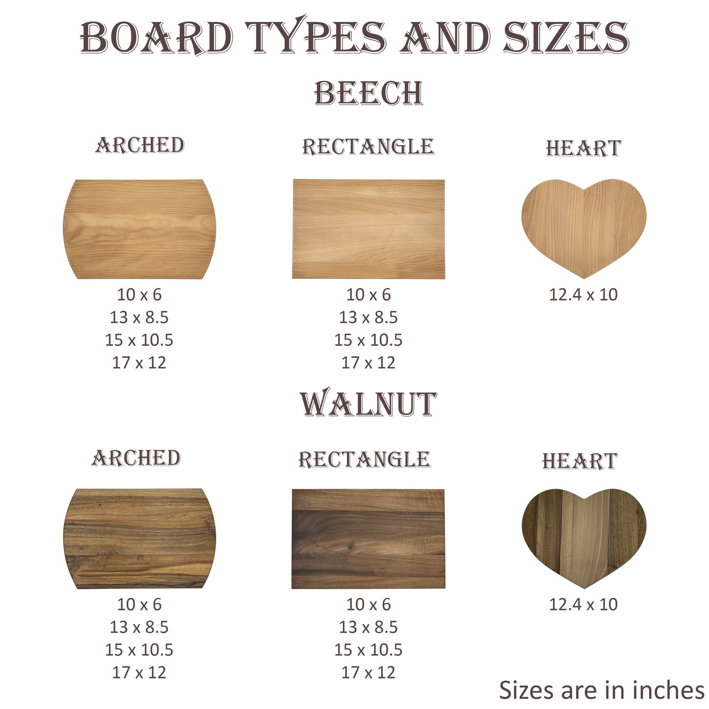 Elegantly Personalized Family Heirloom Cutting Boards - 12 Styles