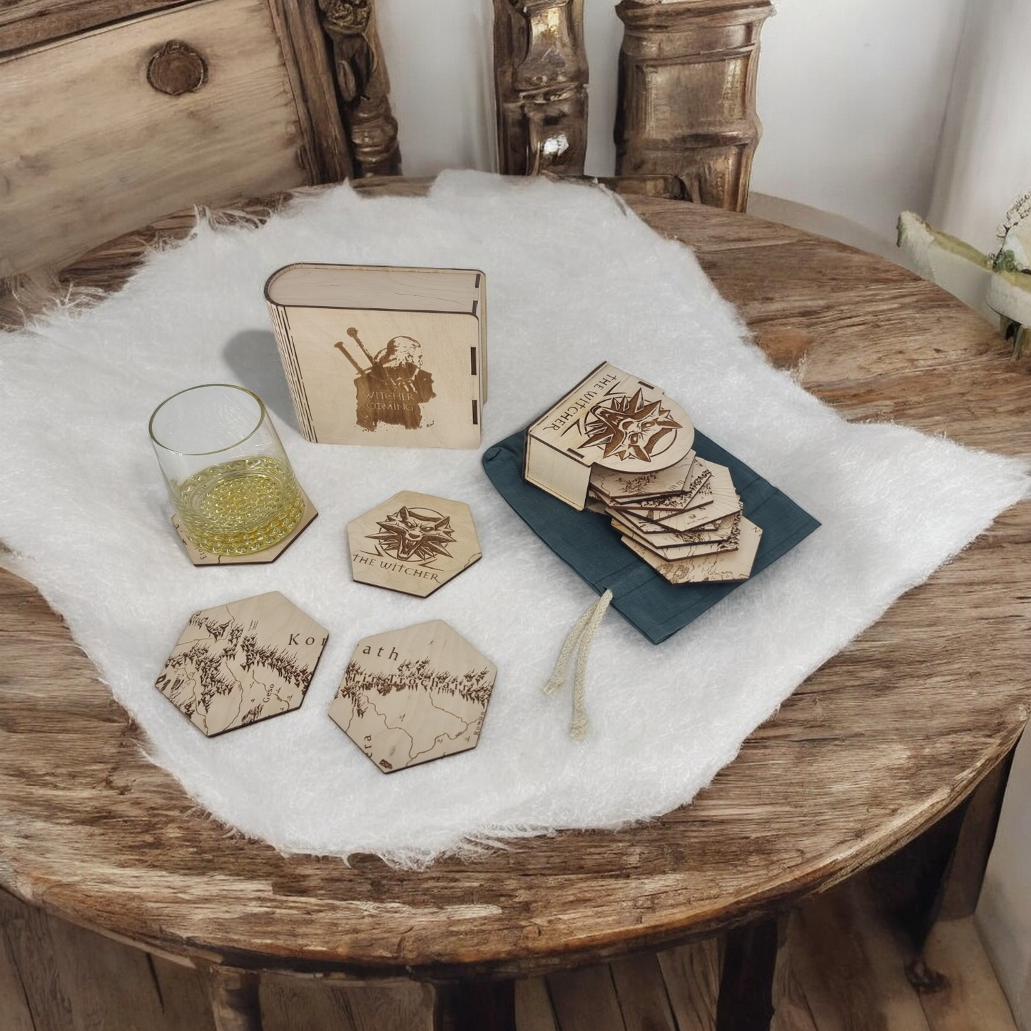 The Witcher Map Coaster Set 🐺🗺️