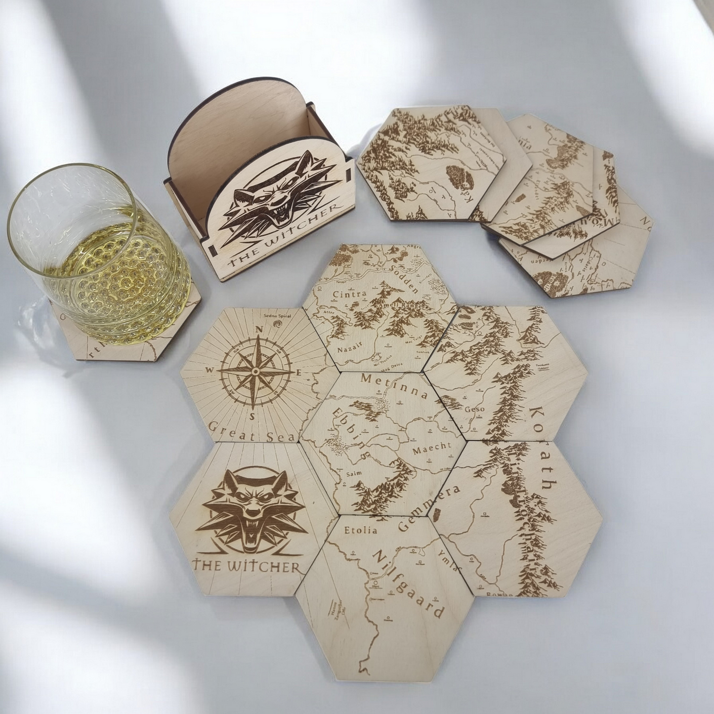 The Witcher Map Coaster Set 🐺🗺️